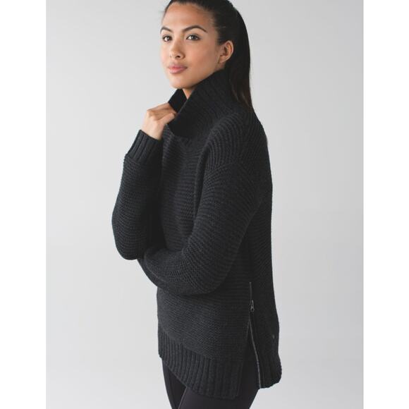 Lululemon Karma Kurmasana Sweater Merino Wool Waffle Knit Turtleneck Oversized - Picture 15 of 15